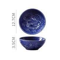 Ceramic Plate Retro Kiln Glaze Dinosaur Plate Barbecue Mini Dipping Dish Sashimi Sushi Soy Sauce Dishes Home Desktop Snack Plate