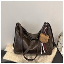 Autumn/Winter Retro Large Capacity Women's Tote Bag - Versatile Casual Commute Shoulder/Crossbody Style No Pendant kava