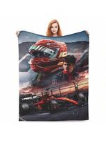 Charles Leclerc Monakas lenktynininkas įkvėptas flanelės pledas - Super minkštas, šiltas užtiesalas sofai ir lovai, skalbiamas mašinoje, 75X95CM pilka spalva