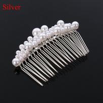 1 PC Prom Haircomb Jewelry Hair Ornaments Pearl Hairpin Bridal Headpiece Hairwear Bride Barrette sidabras
