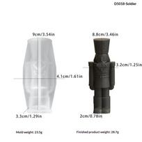 1Pcs Soldier Candle Plaster Cement King Figurine Wax Product Casting Tool For Diy 3D Nutcracker Ornament Silicone Mold A1