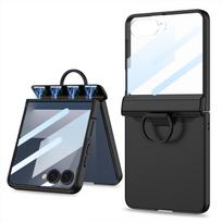 Magnetic Hinge Ring Holder Case for Samsung Galaxy Z Flip 7 Outer Screen Protective Plastic Matte Cover for Galaxy Z Flip7 Case Galaxy Z Flip7 juoda