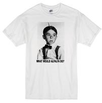 ALFALFA WWD? CARL SWITZER LITTLE RASCALS OUR GANG VINTAGE TV WHITE T-shirt L