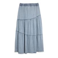 BETU Women's Lyocell Tiered A-line Skirt M džinsinio mėlyna spalva