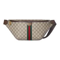 GUCCI Ophidia Coated Fabric Fanny Pack Large Mens Beige Dark Brown Basic Set (Bag + Dustproof Bag)