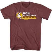 Anchorman R. Burg. Name Tag Vintage Maroon Heather Adult T-Shirt 2XL