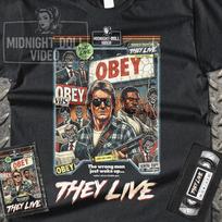 They Live (1988) VHS Tribute Horror Shirt – 80s Sci-Fi Cult Movie Tee S