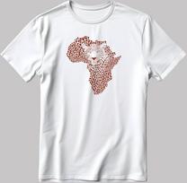 Leopard Face Figure Short Sleeve White-Black Men's / Women's T-Shirt F407 4XL