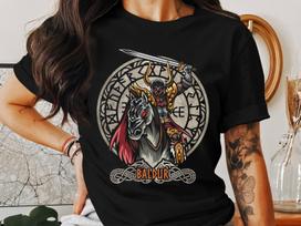 Viking Warrior Baldur T-Shirt, Norse God Illustration Tee, Nordic Mythology Apparel, History Enthusiast Gift, Norse Religion Shirt 3XL