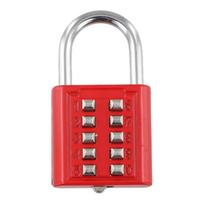 10-Digit For Smart Combination Padlock Made of Zinc Alloy for Secure Storage raudona