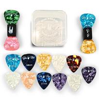 BONNOW Guitar Teardrop with Case and 2 Pick for Guitar Suitable for Acoustic and Electric Colors are Picks, 15-Piece Set, Celluloid, Shape,