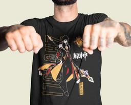 Hu Tao Genshin Impact Japan Aesthetic Anime Japanese Vaporwave Genshin Impact Raiden Shogun Gaming T-Shirt, Anime Waifu Shirt M