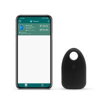 Portable Smart Ble App Wireless Hygrometer Digital Pet Dog Cat Household Room Indoor Thermometer (Black,30*49.5*13.5mm) juoda