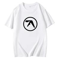 2026 Unisexs Aphex Twin Graphic Tshirt Black Cotton Funny Print Short Sleeve Casual Tops S