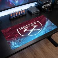West Ham United Football Print Large Mouse Pad, Anti-Slip Extended Gaming Desk Mat for Office Home 30cmx60cm（11.8x23.6inch）