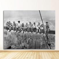 Sienos meno paveikslas Juodai baltas plakatas Senovinis drobės paveikslas Namų dekoracija Niujorko vaizdas Pietūs dangoraižyje 21X30CMNo Framed