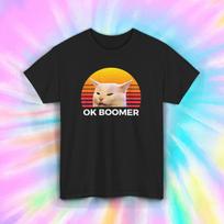 OK Boomer Cat T-Shirt S-5XL Funny Meme Humor Sarcastic Gift Graphic Tee XL