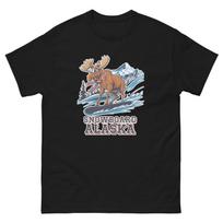 Snowboard Alaska Moose USA Snowboarding Animal T-Shirt XXL