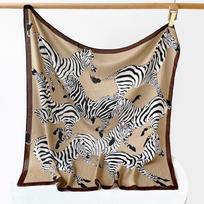 90x90cm Poly Square Scarf Orange Zebra Print Herringbone Neck Scarf European American Fashion Shawl Headscarf Wool Feeling