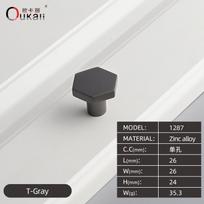 2024 New Design Zinc Alloy Hexagon 128mm 96mm Silver Nickel Gold Grey Furniture Cabinet Knobs and Handles