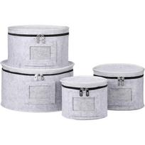 4Pcs Felt Plate Storage, 7/8.5/10/12inch Campervan Bowls Bags Camping with Lid Dinnerware Organiser with 48 Protectors Divider Dustproof Carvan 4PCS