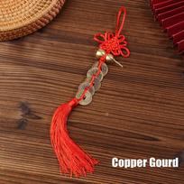New Year Feng Shui Decoration Five Emperors Money Gourd Pendant Car Ornaments Lucky Chinese Knot Red Rope Home Hanging Decor A2 Copper gourd