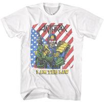 Anthrax I Am The Law Among The Living Album Men's T Shirt Metal Rock Band Merch 4XL