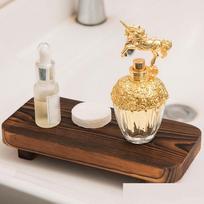 Mini Wood Tray Riser Soap Stand for Farmhouse Kitchen Counter Bathroom Room Farmhouse Wood Riser tamsiai ruda spalva