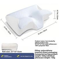 Custom Logo Memory Foam Wedge Pillow with Ice Silk & 3D Mesh Fabric Orthopedic Neck Support Anti-Dust Mite & Hypoallergenic 55*35*11.5*7.5cm 900g balta