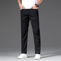 Summer Men'S Soft Slim Fit Comfortable Casual Pants Men'S Elastic Versatile Straight Leg Pants 28 juoda