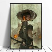 Japoniško anime estetinis sienų menas žaidimas retro samurajus HD aliejus ant drobės plakatai ir spaudiniai namų miegamojo dekoravimas dovanos 21x30cm Unframed