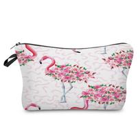Moterų flamingo rašto kosmetinė tualeto reikmenų tvarkyklė kelioninis dėklas 6364 CLE
