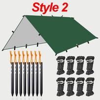 19 tvirtinimo taškų neperšlampamas brezentas išgyvenimui, bushcraft, apsauga nuo saulės, paplūdimio pavėsinė, lauko stogelis, kuprinėms, turistinis stogelis 4x4 3x3m 3x3m gray