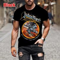 New Rock Judas Priest Grupės 3D Spausdinti marškinėliai Vyrams Moterims Hip Hop trumpomis rankovėmis Marškinėliai Viršutiniai drabužiai Madingi Oversized Gatvės Vyriški drabužiai S