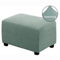 Rectangle Ottoman Stool Cover Polar Fleece Elastic Spandex Footstool Sofa Slipcover Furniture Protector S