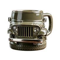 Automobilio formos kavos puodelis, 11 uncijų, patvarus kelioninis puodelis „Jeep“ vairuotojams ir sunkvežimių mėgėjams, unikalus transporto profesionalams, galima plauti indaplovėje 1pc