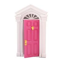 Dollhouse Door Bright Color Beautifully Realistic Colorful Exquisite Decorative Lightweight Miniature Wooden Door Furniture Model Scene Prop rožinė raudona spalva