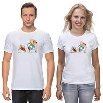 Asterix and obelix, Famous Characters Figure, Short Sleeve White-Black Men's / Women's T-Shirt F020 S