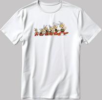 Asterix and Obelix, Famous Characters Figure, Short Sleeve White-Black Men's / Women's T-Shirt L393 M