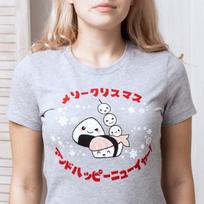 Kawaii Sushi Christmas T-Shirt: Japanese Anime Xmas Tee S