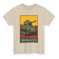 Somua S35 Tank T-Shirt: Retro Comic French World War 2 Tee S