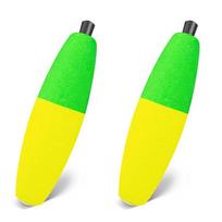 Location Bicolor Cigar Floating Far Throw Fishing Corks Bobbers Foam Fishing Float  Saltwater xl žalia/geltona