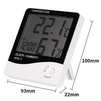 Humidity Thermometer Hygrometer Lcd Electronic Temperature Humidity Meter with Clock (WHITE,± 5% RH&- 10 ℃ ~ + 50 ℃) balta