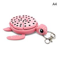 Turtle Fidget Clickers 3D Keychain Fruit Series Sensory Figures Desktop Statue Clickers Mechanical Keys Autism Anxiety Relief A4
