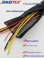 Velcro EMF Shielding Sleeve: Insulating Fabric Wrap for Anti-Leakage and Cable Protection Flat Width 50MM (Inner Diameter 10MM)