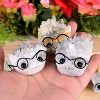 Natural Healing Crystal Craft Raw clear Quartz Hedgehog Animal Sculpture for Home Decoration (White,3.5cm) balta
