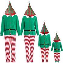 Christmas Family Matching Green Printed Pajama Set for Holiday Cosplay 130