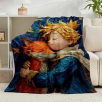 1PC Prince's Nightly Embrace Flannel Blanket Gift, Suitable for Both Men And Women, Soft Ideal for Beds And Sofa, Birthday Or Christmas Gift 75x90cm
