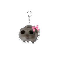 Acrylic Sad Hamster Key Chain I'm Just a Girl Sad Hamster Keyring  Fans style 6