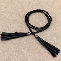 Women Bohemia Style Braided Tassel Belt Fashion Ladies Woven Knot Decorated Waist Chain Waist Rope juoda